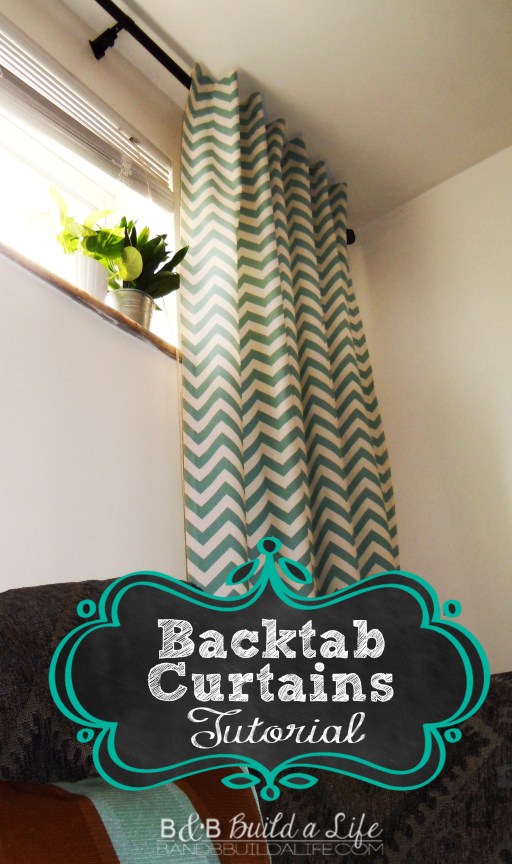 Back Tab Curtains Tutorial @ BandBBuildALife.com