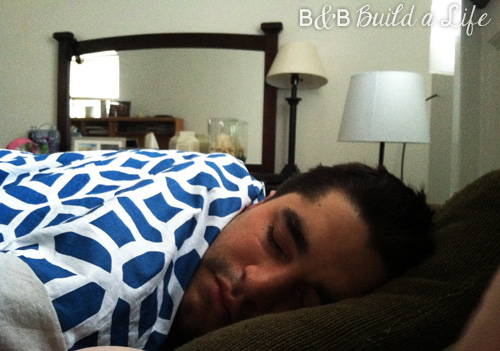 Bill naps with the duvet @ bandbbuildalife.com