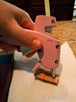 glueing the cork in place @ BandBBuildALife.com