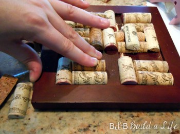 glueing the cork in place @ BandBBuildALife.com glueing the cork in place @ BandBBuildALife.com