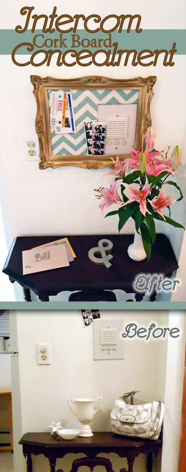 Intercom Cork Board Concealment @ BandBBuildALife.com