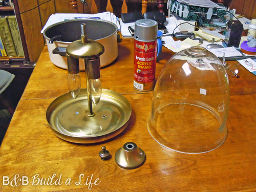 taking apart the ugly lamp @ BandBBuildALife.com