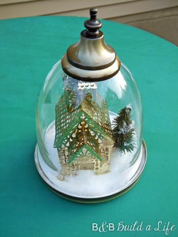 winter scene DIY cloche @ BandBBuildALife.com
