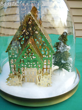 winter scene DIY cloche @ BandBBuildALife.com