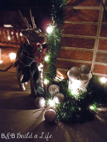 2012 Christmas Milk Glass Mantle @ BandBBuildALife.com