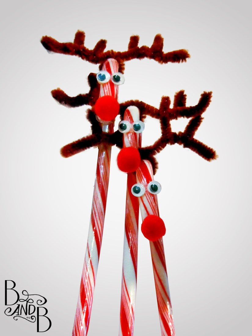 candy cane reindeer treats like rudolph