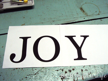 JOY cut outs @ BandBBuildALife.com