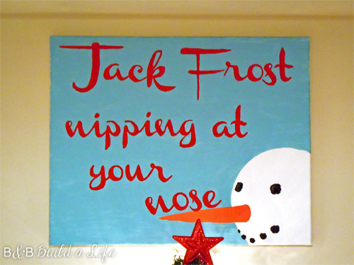 Jack Frost Nipping at Your Nose Christmas Carol art @ BandBBuildALife.com