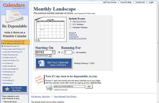 printable instagram calendar @ BandBBuildALife.com