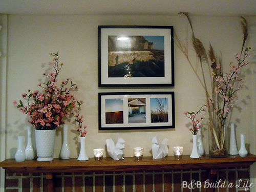 cherry blossom pink spring mantle @ BandBBuildALife.com