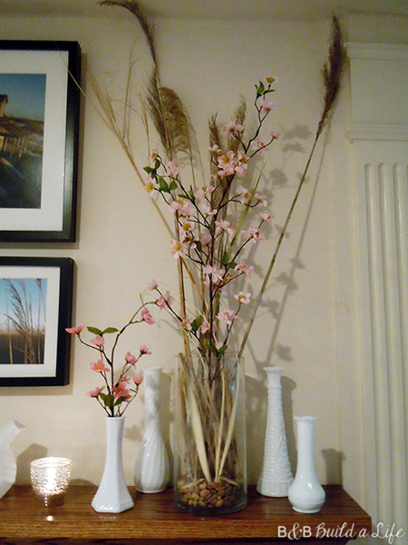 cherry blossom pink spring mantle @ BandBBuildALife.com