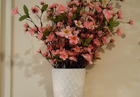 cherry blossom pink spring mantle @ BandBBuildALife.com