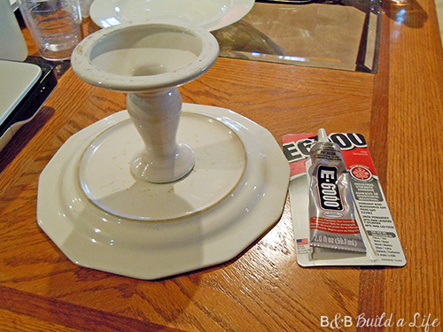 E6000 Glue for cake stand @ BandBBuildALife.com