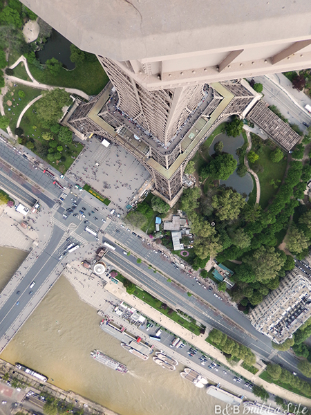looking down Eiffel Tower @ BandBBuildALife.com