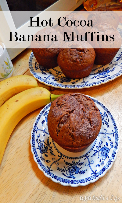 hot cocoa banana muffins @ BandBBuildALife.com