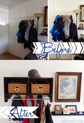 ikea inspired coat rack @ BandBBuildALife.com