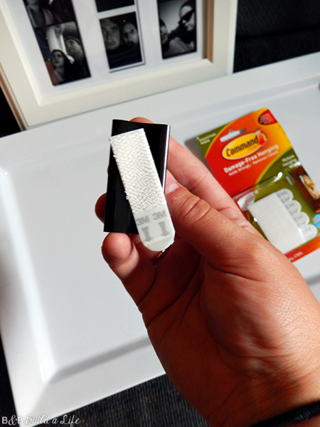 hang artwork picture frame on bookcase book shelf @ BandBBuildALife.com