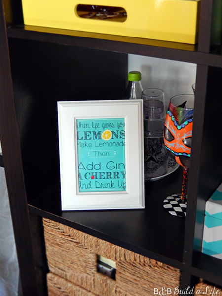 Gin Tom Collins Bar Art @ BandBBuildALife.com