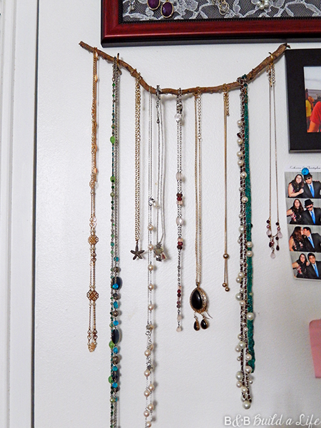 tree branch jewelry hanger at BandBBuildALife.com