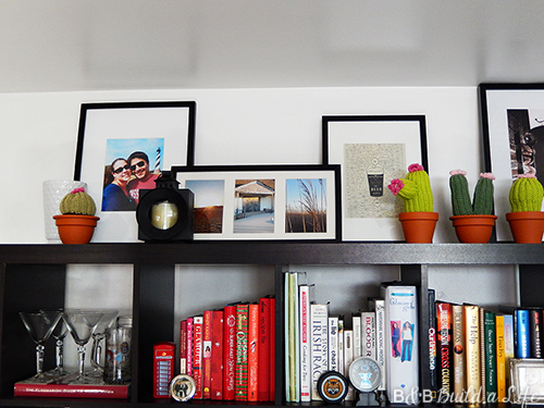 leaning gallery on top of a bookshelf at BandBBuildALife.com