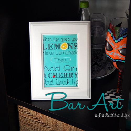 Gin Tom Collins Bar Art @ BandBBuildALife.com