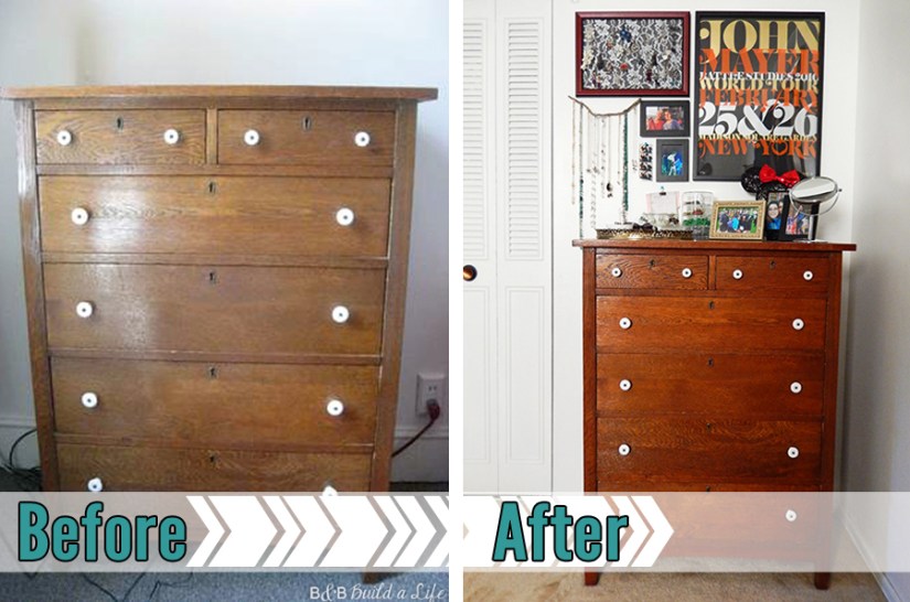 craigslist dresser restored and dressed up at BandBBuildALife.com