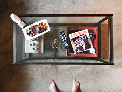 coffee table organization at BandBBuildALife.com