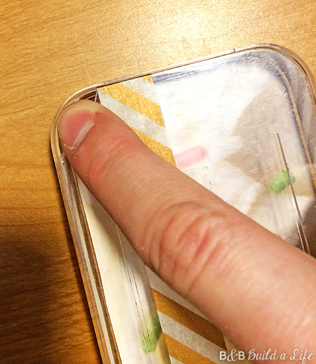 Turn an ipod touch box into a handy jewelry box acrylic travel jewelry box DIY washi tape at BandBBuildALife.com