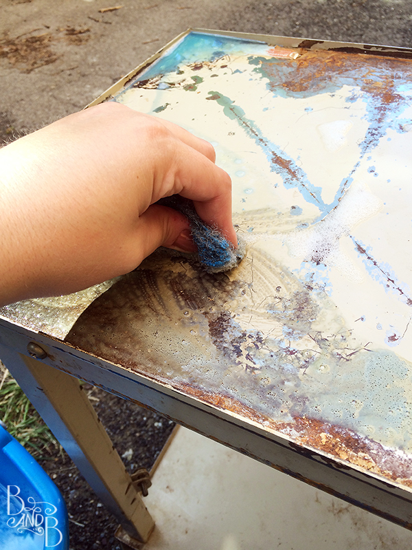 steel wool scrubbing printer stand for desk