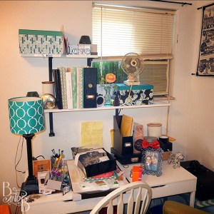 Messy desk solutions - how to hide your wireless router and still allow it to work from BandBBuildALife.com