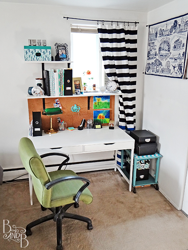 clean lines white with color desk at BandBBuildALife.com