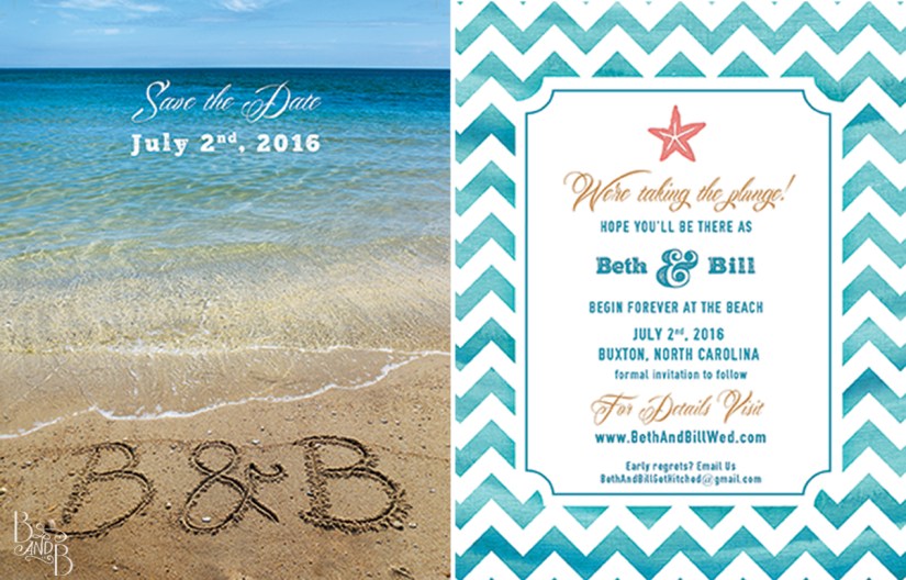 OBX Car Magnet Save The Date Card for Outer Banks Wedding