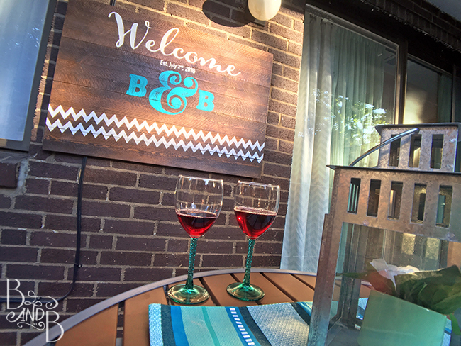 DIY Rustic Wood Plank Hand Painted Wedding Sign turned into Welcome Sign
