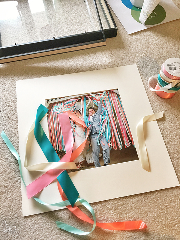 Using leftover wedding crafting to create a memory shadow box frame
