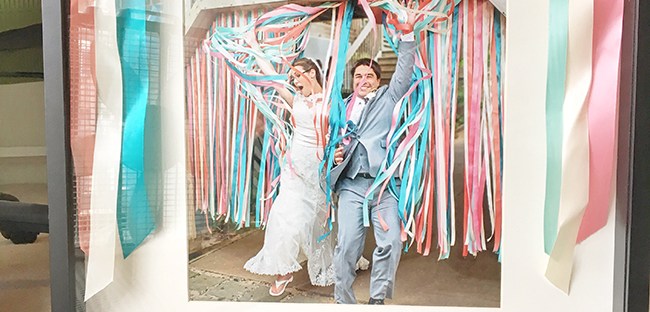 Using leftover wedding crafting to create a memory shadow box frame