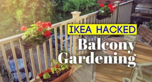 Ikea Hacked railing planters for balcony gardening in the city